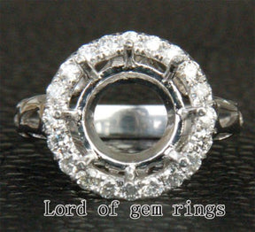 Reserved for inetliva Custom Dianond Semi Mount Ring 14K White Gold Setting - Lord of Gem Rings