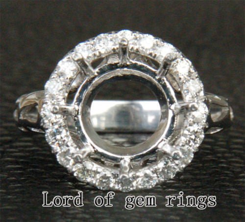 Reserved for inetliva Custom Dianond Semi Mount Ring 14K White Gold Setting - Lord of Gem Rings