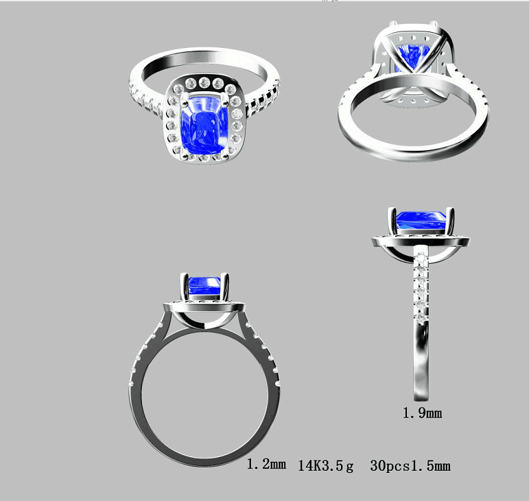 Reserved for Itu, Cushion Emerald RIng 1.5mm diamond 14K white gold 6x8mm - Lord of Gem Rings