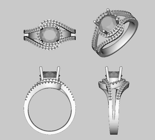 Reserved for ITU  Diamond Semi Mount Ring 14K White Gold  Oval