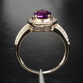 Reserved for ITU, Matching band for Round Amethyst Engagement Ring Diamond Wedding - Lord of Gem Rings