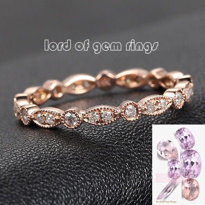 Reserved for ITU Oval Morganite Ring Bridal Sets Moissanite Halo Art deco band 14K Rose Gold 7x9mm - Lord of Gem Rings