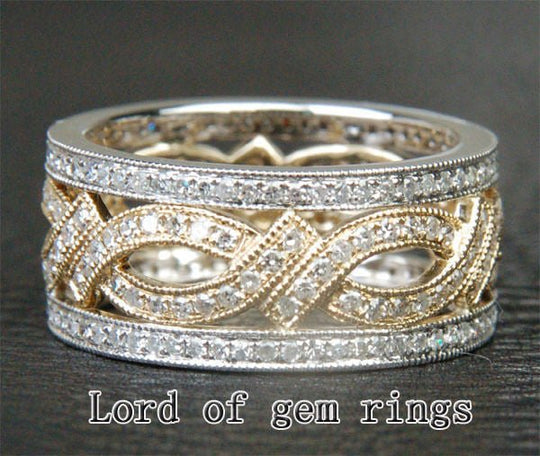 Reserved for ITU  Wedding Band Anniversary Ring 14K White/Yellow Gold