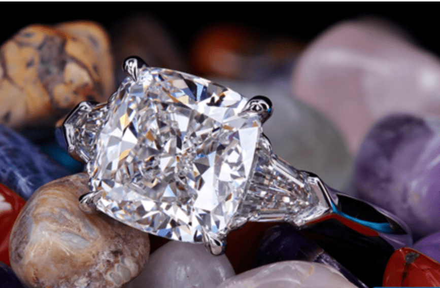 Reserved for Ivan Diamond Semi Mount Ring PT900 Bezel Setting Cushion 10.75mm - Lord of Gem Rings
