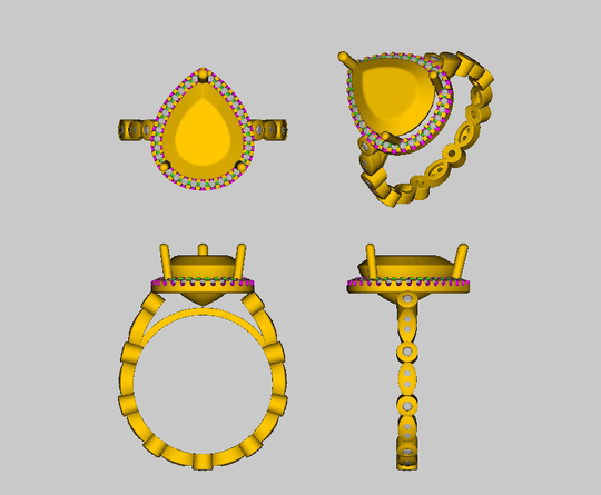 Reserved for James 1st payment, Pear Aquamarine Engagement Ring 14K Rose Gold