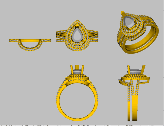 Reserved for Jamie Custom  Matching band for Pear Morganite Ring Round side