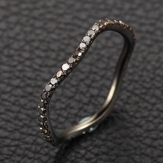Reserved for jenniferjoan.2012, 14K Yellow Gold Black Diamonds Wedding Ring