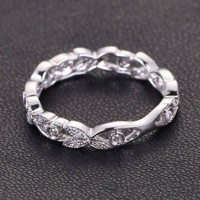 Reserved for Jess Diamond Wedding Band Floral Eternity Ring PT900
