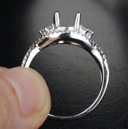 Reserved for Josh Diamond Semi Mount Ring Infinite Love Shank 14K White Gold Round 5.5mm - Lord of Gem Rings