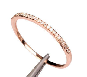 Reserved for joycelynn9438chiawen Pave Diamond Wedding Band Half Eternity Ring 14k Rose Gold - Lord of Gem Rings