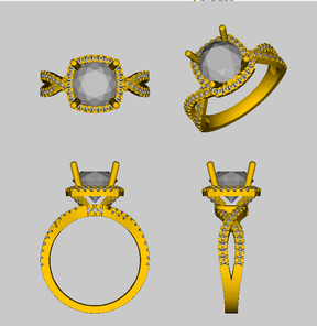 Reserved for JP 1st payment 7.5mm Round FB Moissanie Ring Infinite Love Shank 14K Rose Gold - Lord of Gem Rings