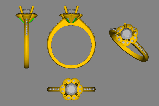 Reserved for jpix52 Round Moissanite Engagement Ring 1.5mm Moissanite Halo