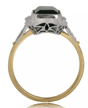 Reserved for Karen Elongated Emerald Cut Green Tourmaline Ring 10K Gold - Lord of Gem Rings