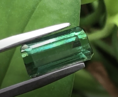 Reserved for Karen Elongated Emerald Cut Green Tourmaline Ring 10K Gold