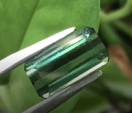 Reserved for Karen Elongated Emerald Cut Green Tourmaline Ring 10K Gold - Lord of Gem Rings