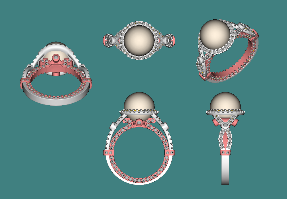 Reserved for Karmen: Custom Tahitian Pearl Engagement Ring Two Tones - Lord of Gem Rings