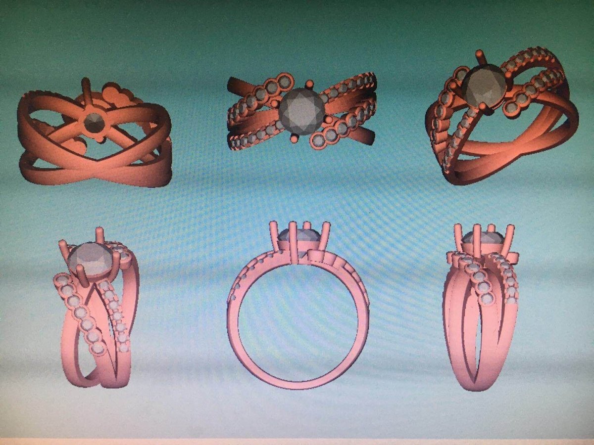 Reserved for Karmen: Moissanite Ring 14k Rose Gold - Lord of Gem Rings