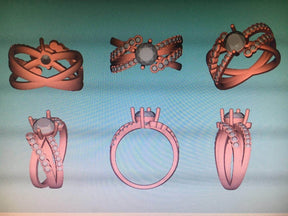 Reserved for Karmen: Moissanite Ring 14k Rose Gold - Lord of Gem Rings