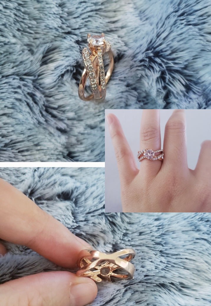 Reserved for Karmen: Moissanite Ring 14k Rose Gold - Lord of Gem Rings