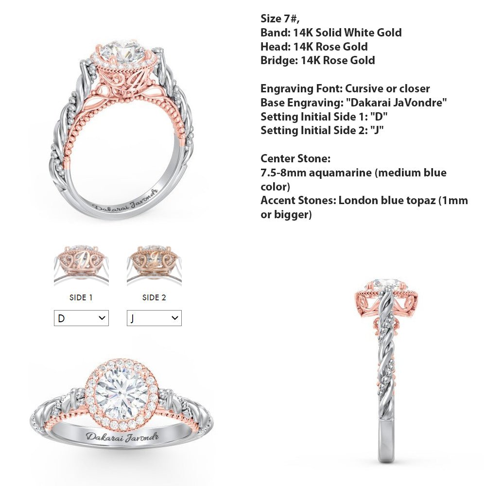 Reserved for Karmen - Personalized Two Tone Vintage Mother's Ring Initials - Lord of Gem Rings