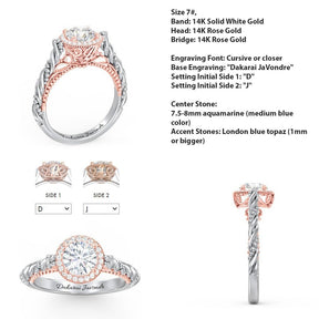 Reserved for Karmen - Personalized Two Tone Vintage Mother's Ring Initials - Lord of Gem Rings