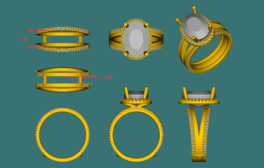 Reserved for Kat Custom Ring Guard for  Elongated Oval Morganite Ring 18K Rose Gold