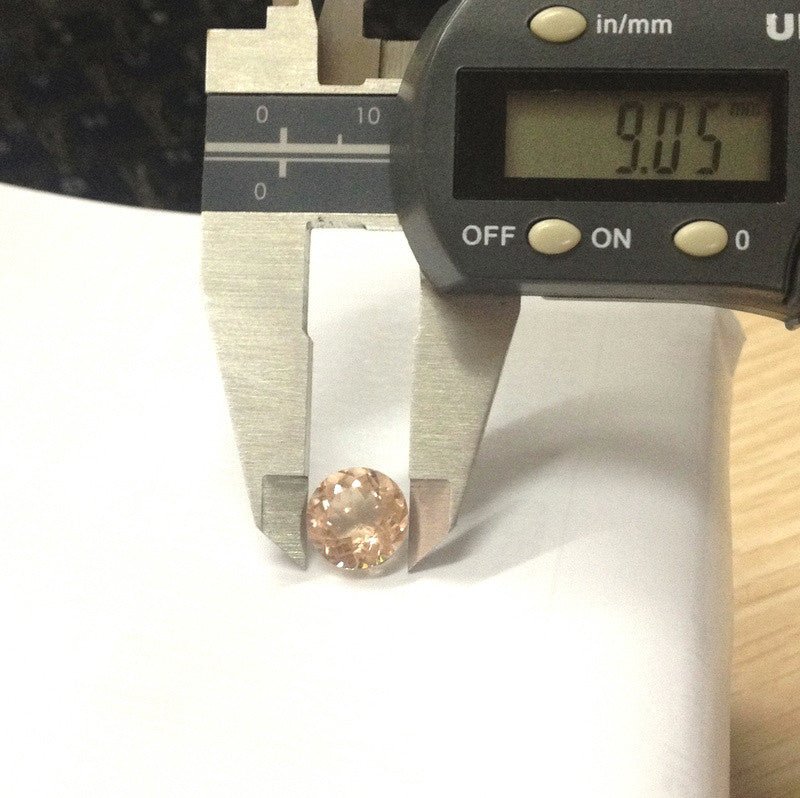 Reserved for Katherine Round PInk Morganite Ring VS Diamonds 14K Rose Gold 9mm - Lord of Gem Rings
