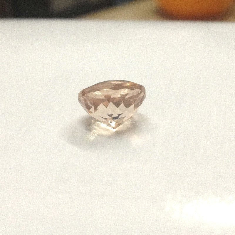 Reserved for Katherine Round PInk Morganite Ring VS Diamonds 14K Rose Gold 9mm - Lord of Gem Rings