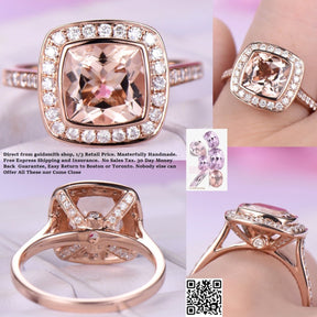 Reserved for Kathryne Bezel Cushion Lab Emereald Ring Pave Diamond 14K Two Tone Gold 8mm - Lord of Gem Rings