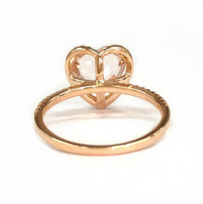 Reserved for Katie,Heart Morganite Engagement Bridal Set 14K Yellow Gold - Lord of Gem Rings