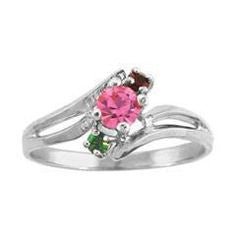 Reserved for Kaydiddles, Tourmaline, Ruby & Amethyst Mother Ring 10K White Gold