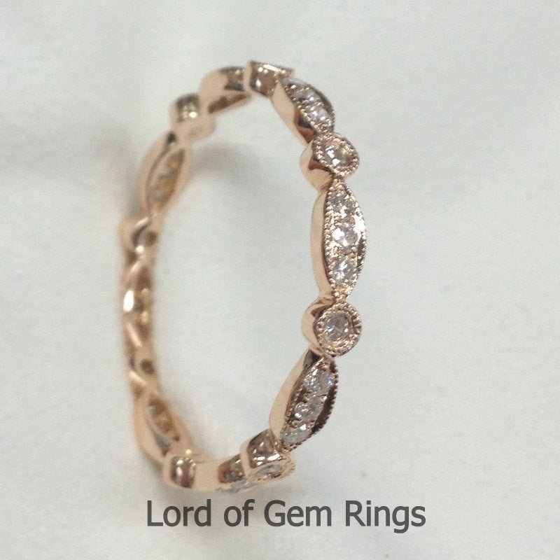 Reserved for Kayla Engraving labor for order 2399， Pave diamond eternity wedding ring - Lord of Gem Rings