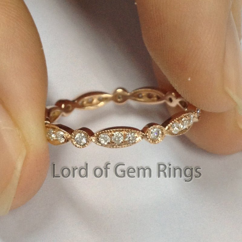 Reserved for Kayla Engraving labor for order 2399， Pave diamond eternity wedding ring - Lord of Gem Rings