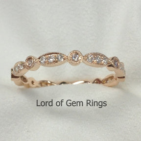 Reserved for Kayla Engraving labor for order 2399， Pave diamond eternity wedding ring - Lord of Gem Rings