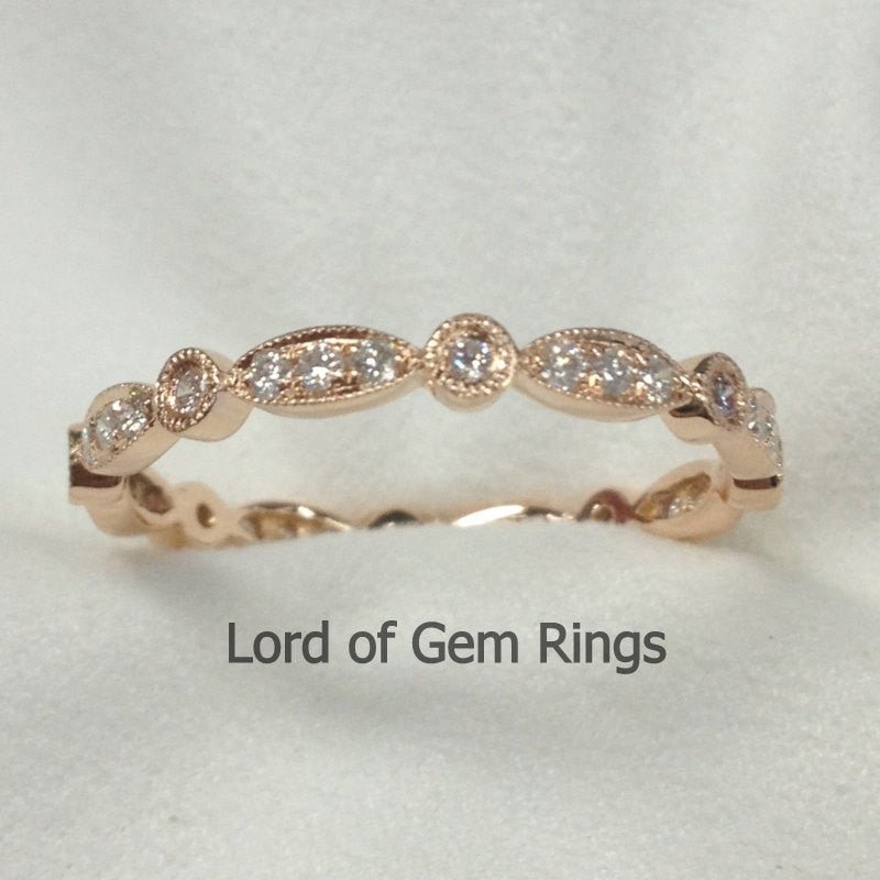 Reserved for Kayla Engraving labor for order 2399， Pave diamond eternity wedding ring - Lord of Gem Rings