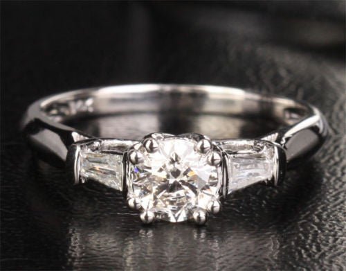 Reserved for Kelly Custom Semi - Mount Ring VS Baguette Diamond 14K White Gold Radiant Cut - Lord of Gem Rings