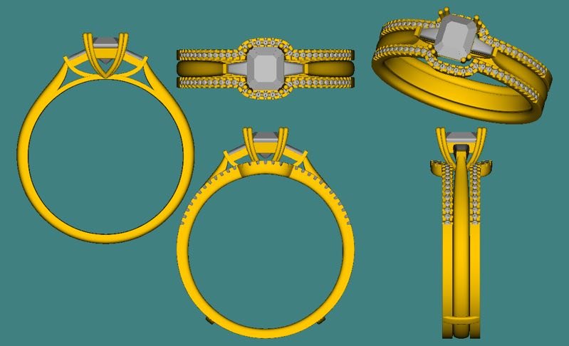 Reserved for Kelly Custom Semi-Mount Ring VS Baguette Diamond 14K White Gold Radiant Cut - Lord of Gem Rings