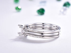 Reserved for Kelly Custom Semi-Mount Ring VS Baguette Diamond 14K White Gold Radiant Cut - Lord of Gem Rings