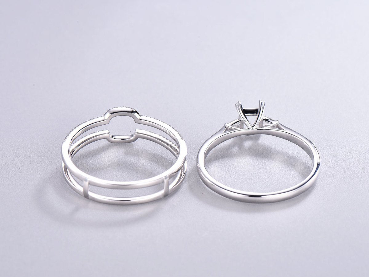 Reserved for Kelly Custom Semi-Mount Ring VS Baguette Diamond 14K White Gold Radiant Cut - Lord of Gem Rings