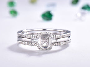 Reserved for Kelly Custom Semi-Mount Ring VS Baguette Diamond 14K White Gold Radiant Cut - Lord of Gem Rings