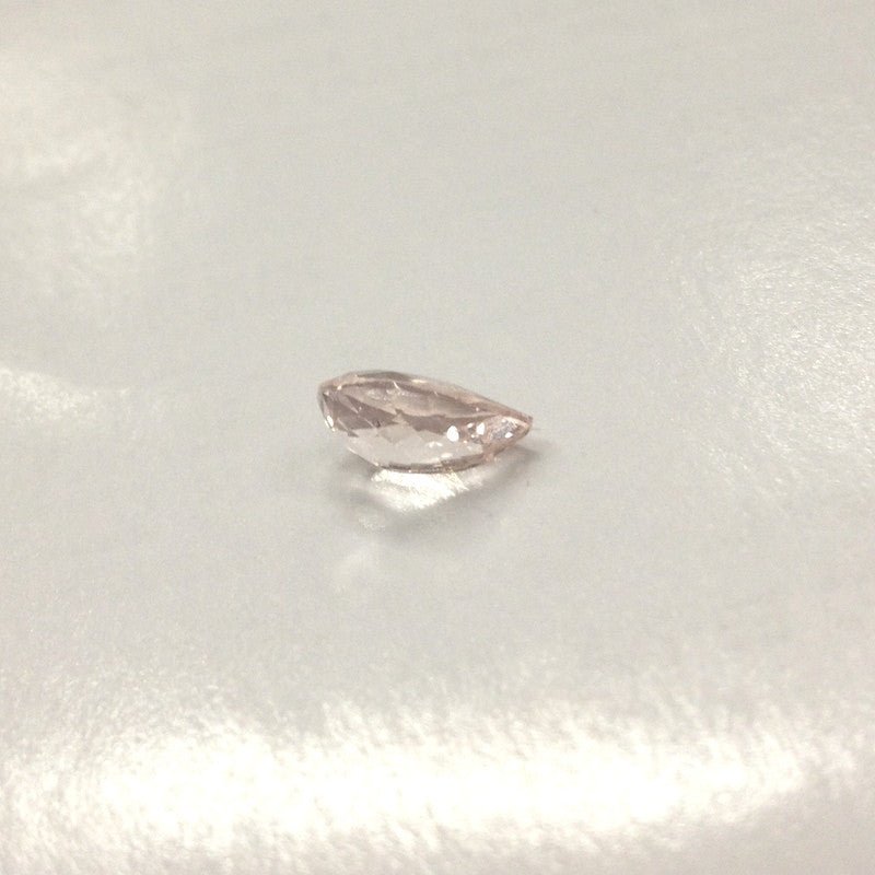 Reserved for Kelsey Pear Morganite Engagement Ring Pave Moissantie Wedding 14K Rose Gold - Lord of Gem Rings