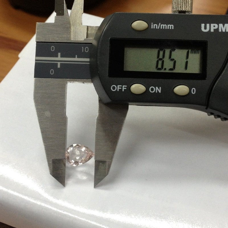 Reserved for Kelsey Pear Morganite Engagement Ring Pave Moissantie Wedding 14K Rose Gold - Lord of Gem Rings