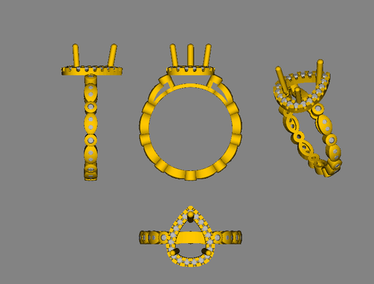 Reserved for Kelsey Pear Morganite Engagement Ring Pave Moissantie Wedding 14K Rose Gold