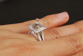 Reserved for Ken, 2nd payment Diamond Princess Semi mount Ring 14K White Gold Setting - Lord of Gem Rings