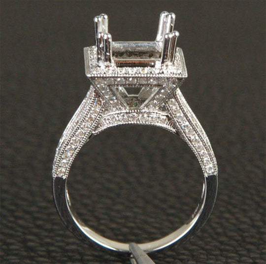 Reserved for Ken, 2nd payment  Diamond Princess Semi mount Ring 14K White Gold Setting