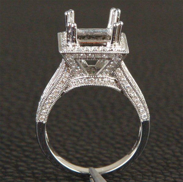 Reserved for Ken, 2nd payment Diamond Princess Semi mount Ring 14K White Gold Setting - Lord of Gem Rings