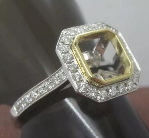 Reserved for Kendra 1.5mm Diamond Semi Mount Ring 14K White Gold Radiant