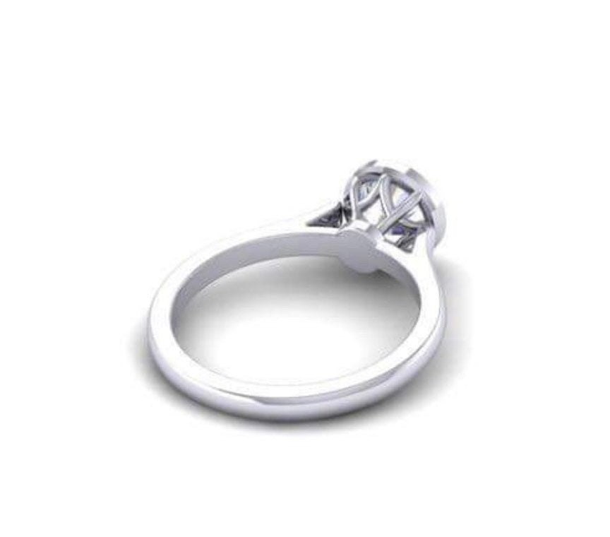 Reserved for Kendra - Custom Bezel Set Semi Mount Ring 14K White Gold - Lord of Gem Rings
