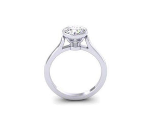 Reserved for Kendra - Custom Bezel Set Semi Mount Ring 14K White Gold - Lord of Gem Rings