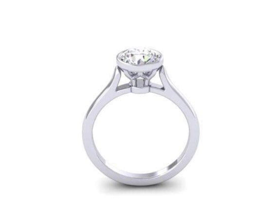 Reserved for Kendra - Custom Bezel Set Semi Mount Ring  14K White Gold